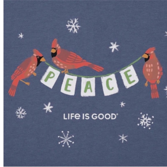 NWT Life Is Good Long Sleeve Crusher V
Neck Peace Cardinal Tee Size 3X - Picture 2 of 11